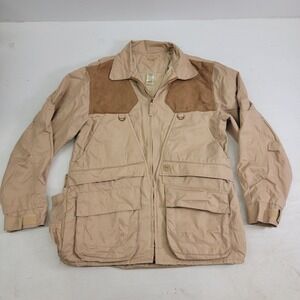 Vintage 10X Shooting Jacket Mens M 38-40 Beige Zip Hunting Multiple Pockets EUC‎